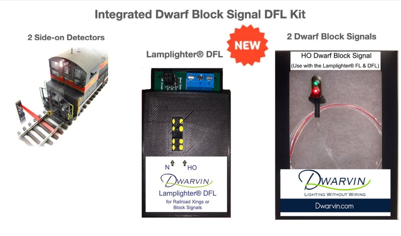 O Gauge Integrated Dwarf Block Signal Kit using Lamplighter® DFL