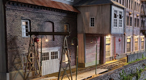 Door, indoor and Swan Gooseneck  lights on Narrow Gauge Train Layout 