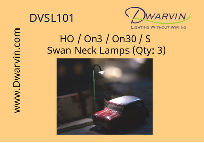 HO / On3 / On30 / S scale Swan Neck Lamps